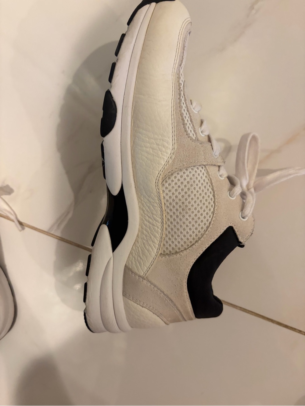 CHANEL Cream & Black Logo Chunky Sneakers - Picture 5 of 9